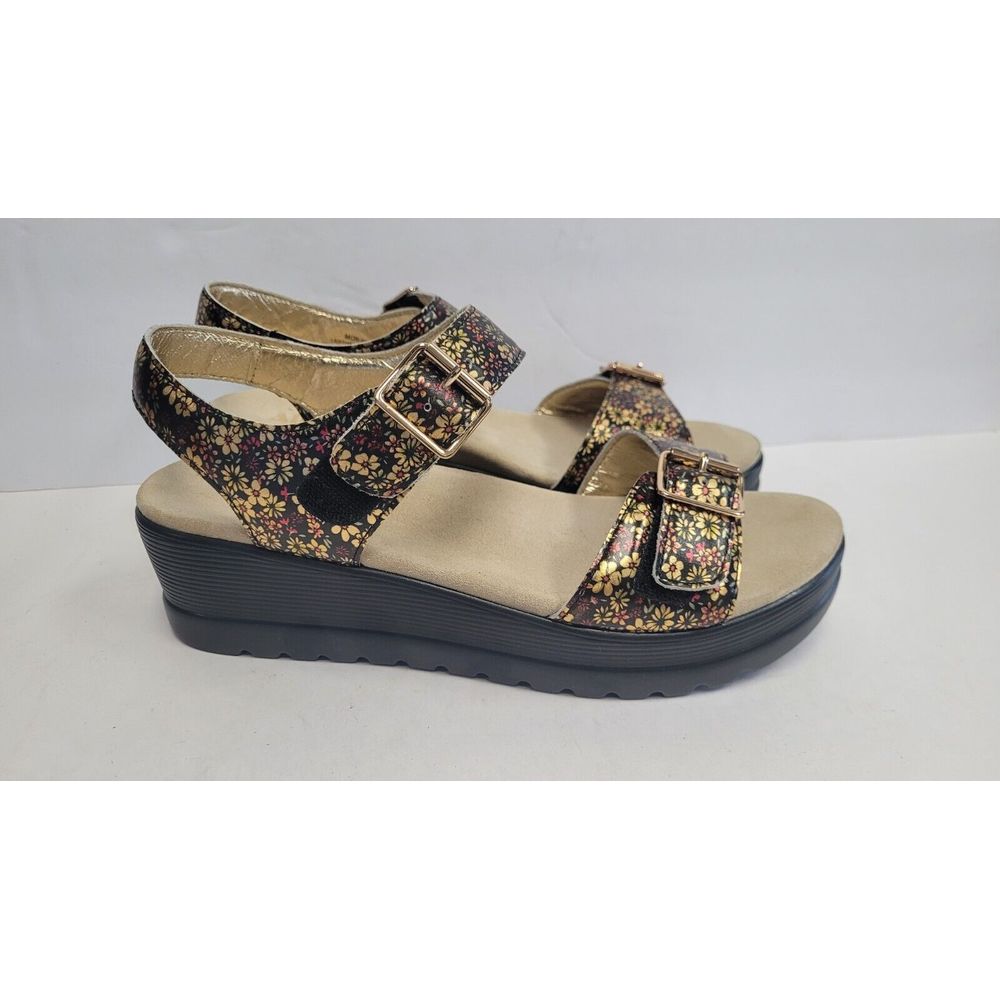 Alegria Morgyn Pretty Things Leather Multicol Women's Strap Wedge Sandals Eu 41